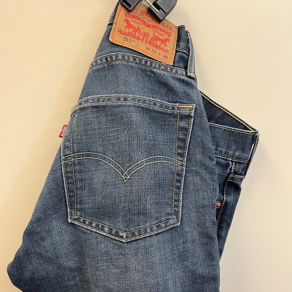 Levi's 513 Slim Straight Mens Denim Jeans size 31 x 32 Blue